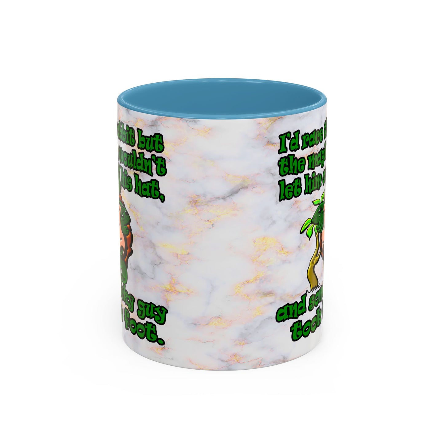 turtle race - Accent Mug (white marble)