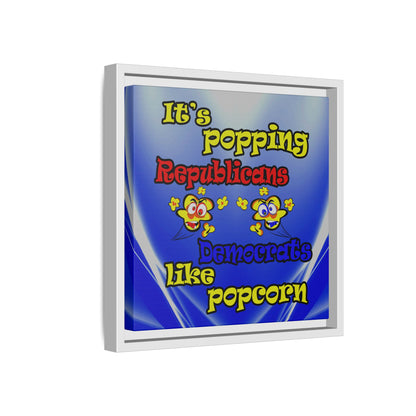 popping like popcorn - framed canvas art (blue-white wave)