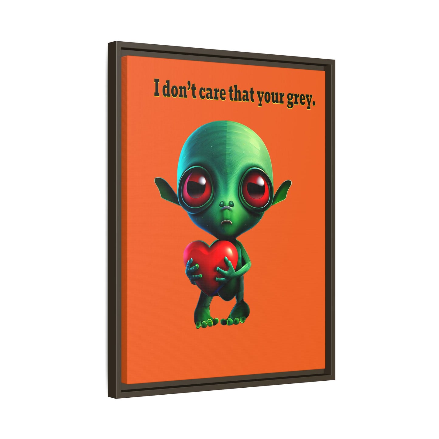 I don't care that your grey - framed canvas art (orange)