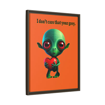 I don't care that your grey - framed canvas art (orange)