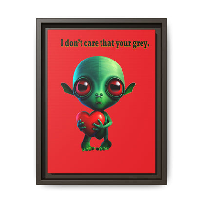 I don't care that your grey - framed canvas art (red)