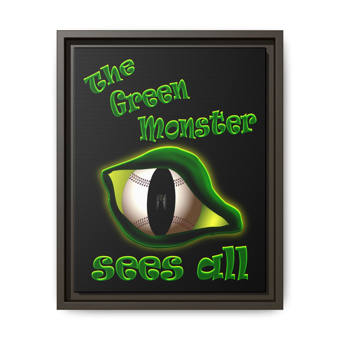 green monster - framed canvas art (black)