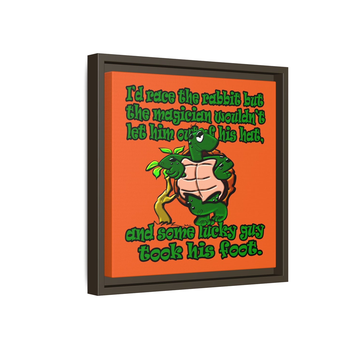 turtle race - framed canvas art (orange)