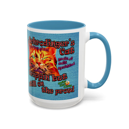 schrodinger's cat - Accent Mug (faded blue)