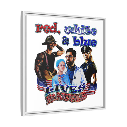 rw&b lives matter - framed canvas art (white)