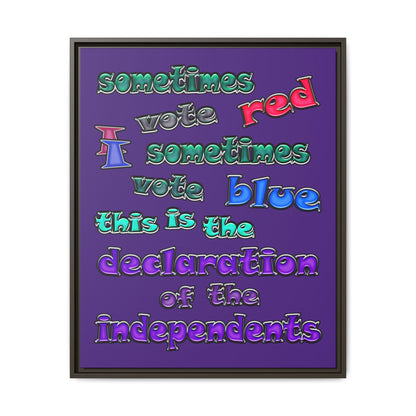 declaration of the independents - framed canvas art (purple)