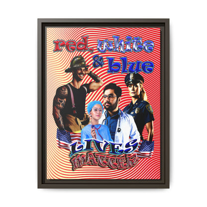 rw&b lives matter - framed canvas art (yellow-orange wave)