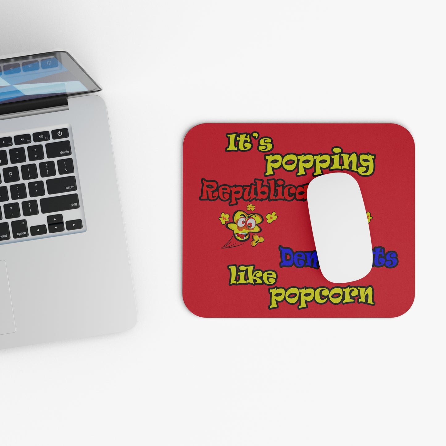 popping like popcorn - Mouse Pad (Rectangle) (dark red)