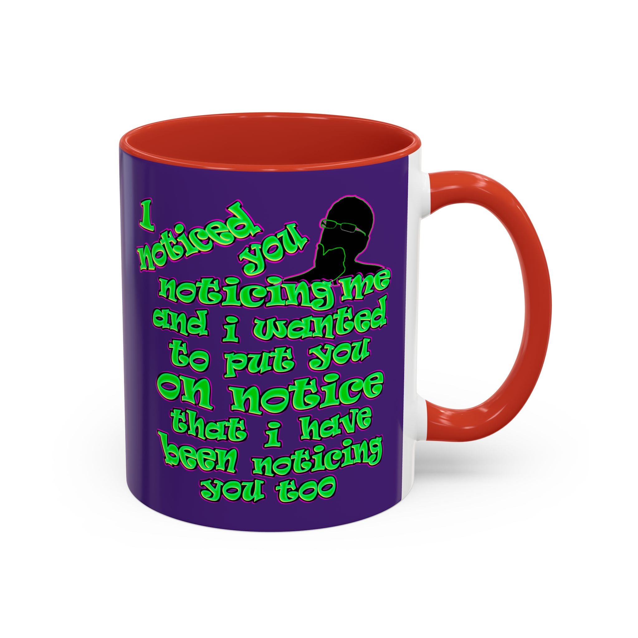 noticed you noticing - Accent Mug (purple)