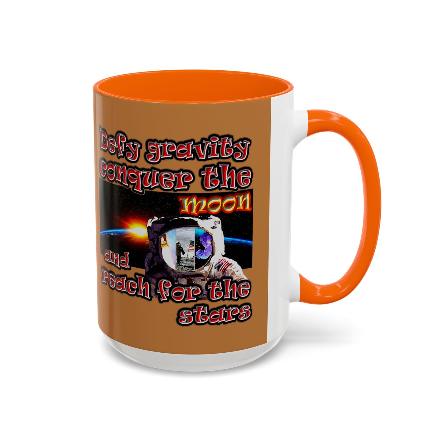 defy conquer reach - Accent Mug (light brown)