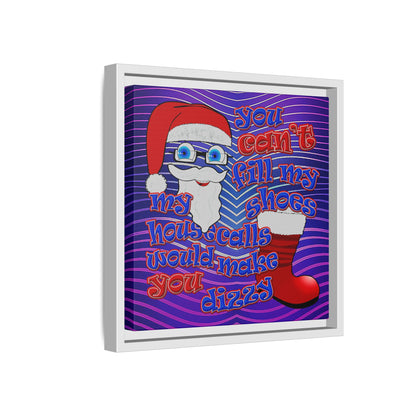 santa's shoes - framed canvas art (purple wave)