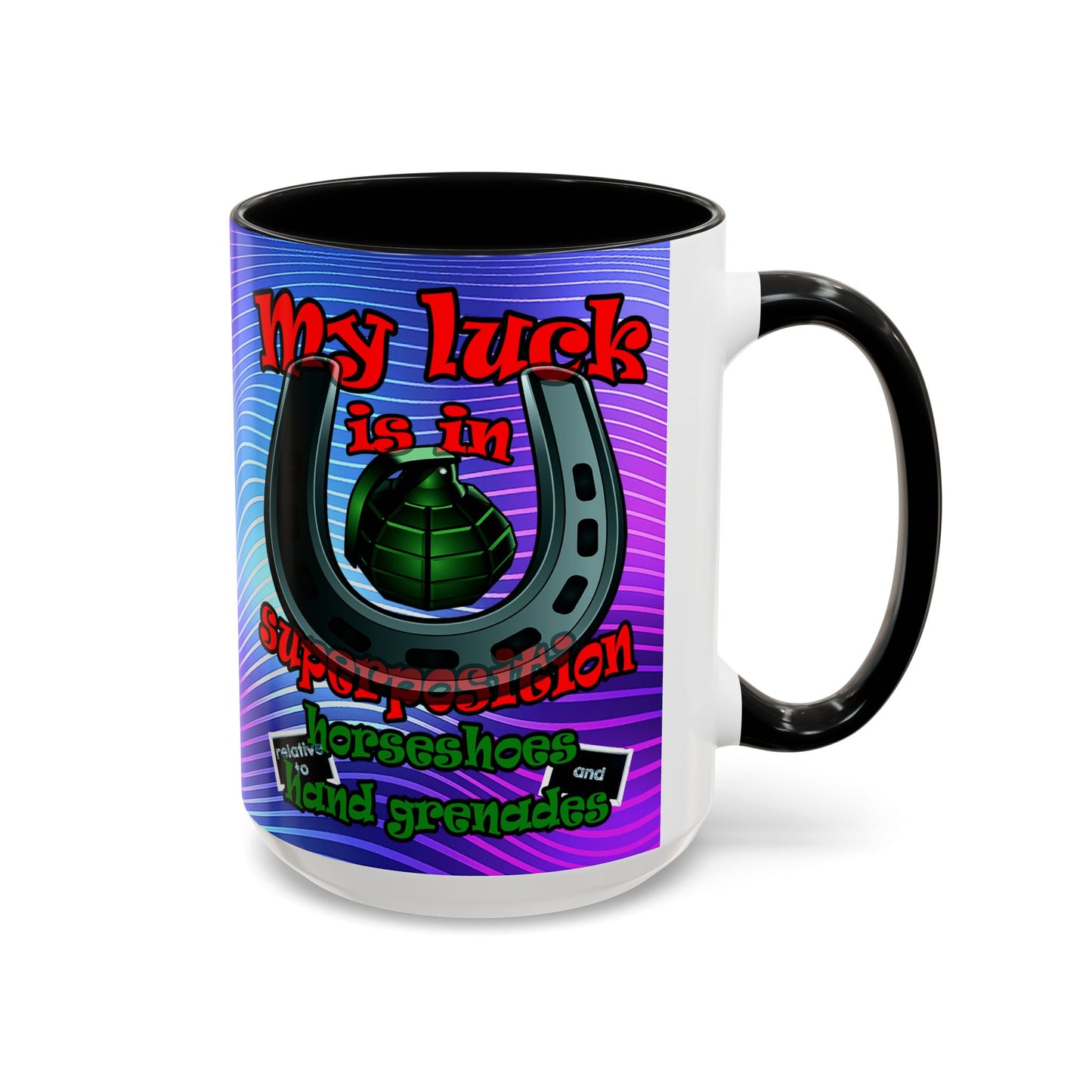 my luck - Accent Mug (purple wave)