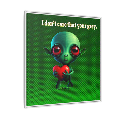 I don't care that your grey - framed canvas art (logo green)