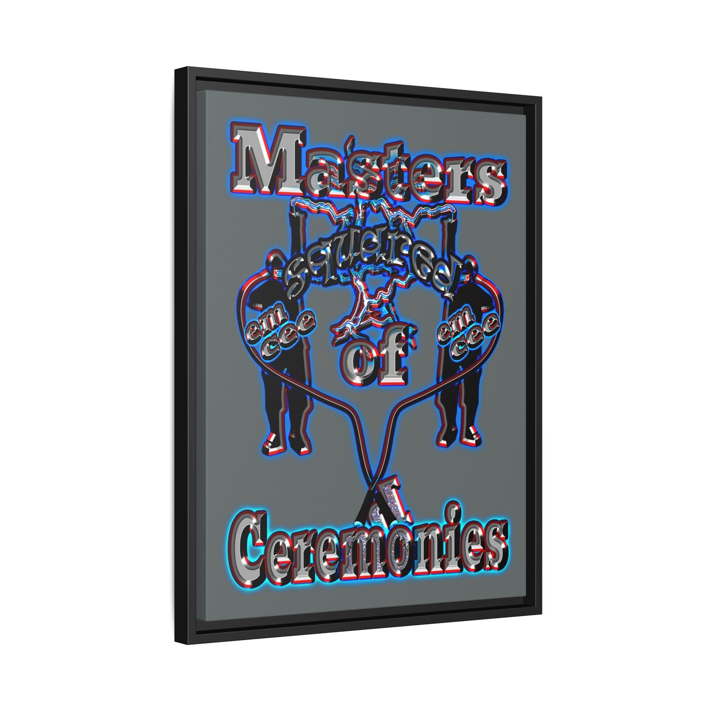 em cee squared - framed canvas art (dark grey)