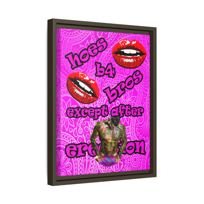 hoes b4 bros - framed canvas art (pink swirl)