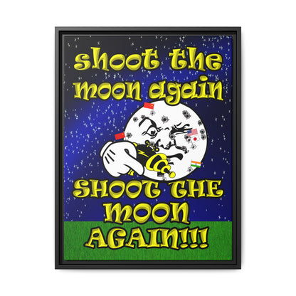 shoot the moon again - framed canvas art ('snoops' background)