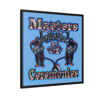em cee squared - framed canvas art (light blue)