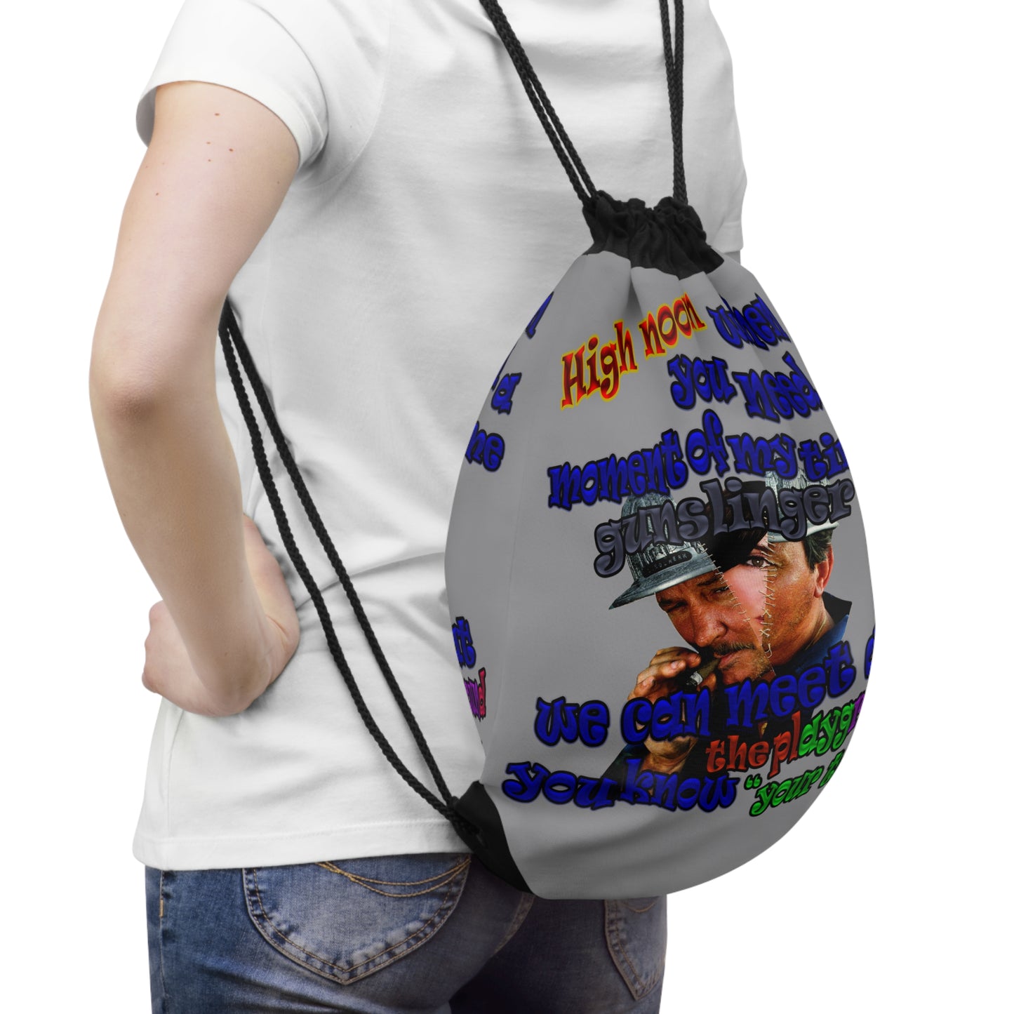 high noon - Drawstring Bag (grey)