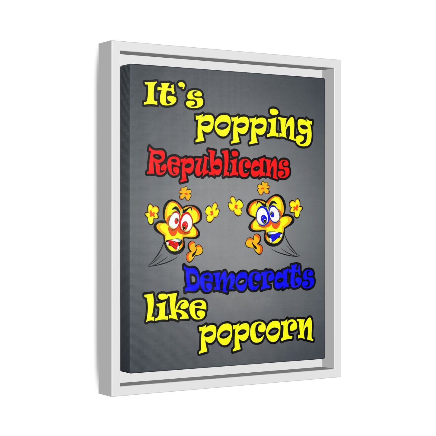 popping like popcorn - framed canvas art (grey-light grey)