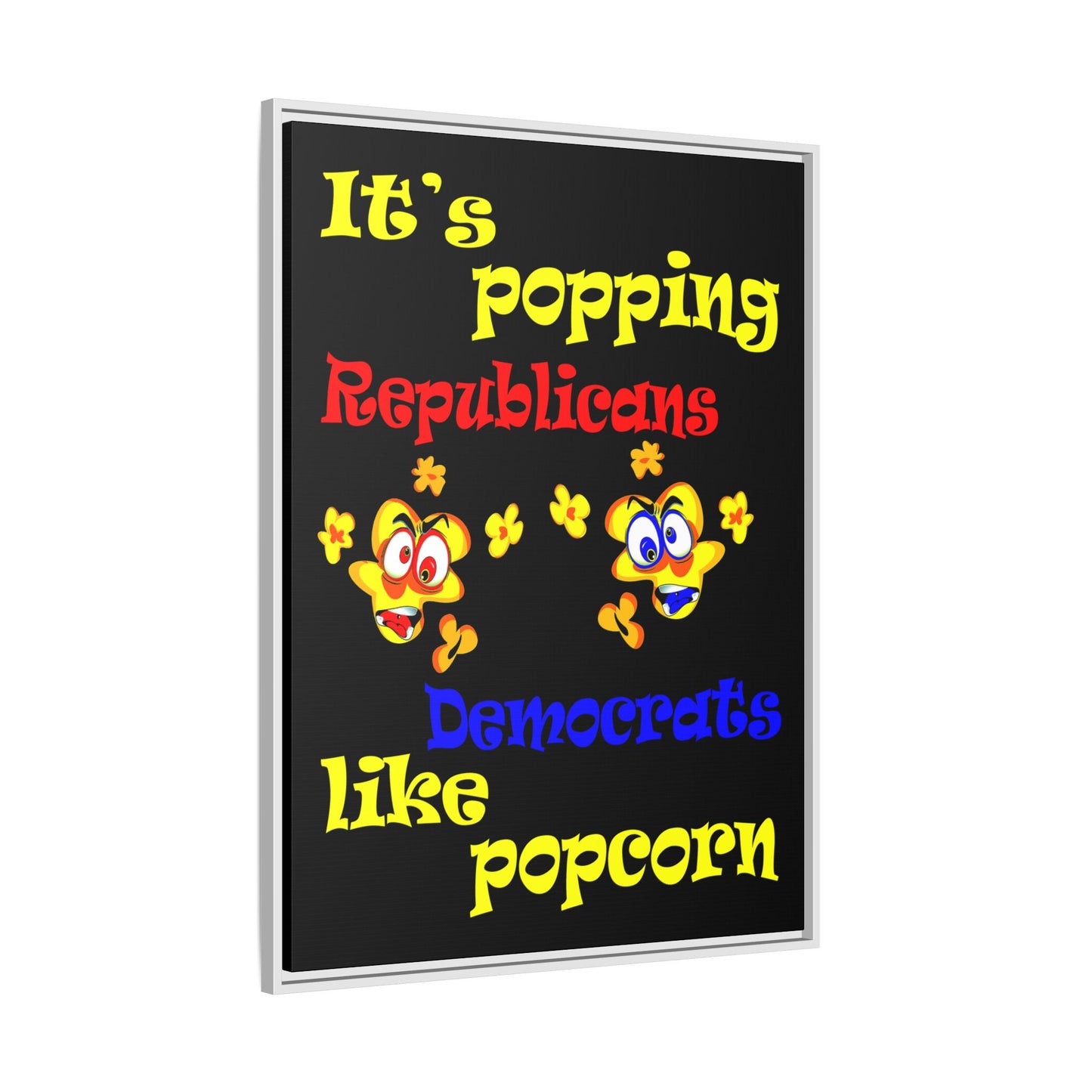 popping like popcorn - framed canvas art (black)