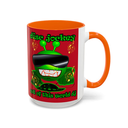 disc jockey - Accent Mug (dark red)