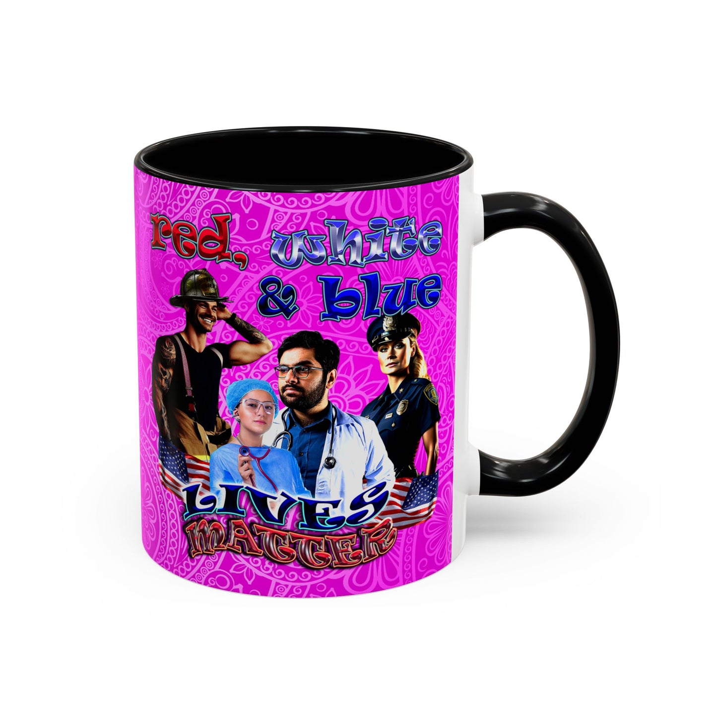rw&b lives matter - Accent Mug (pink swirl)