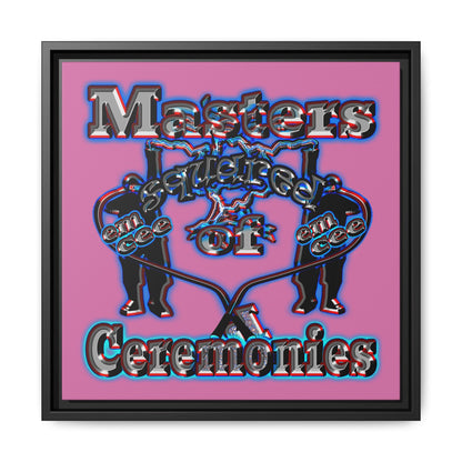 em cee squared - framed canvas art (light pink)