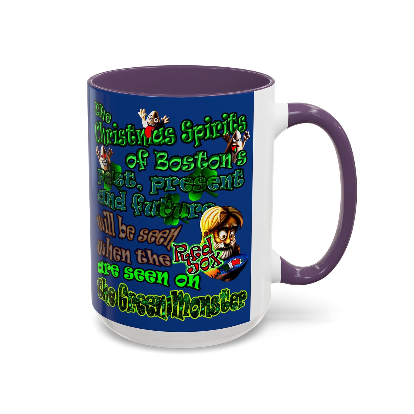 christmas spirits of boston - Accent Mug (dark blue)