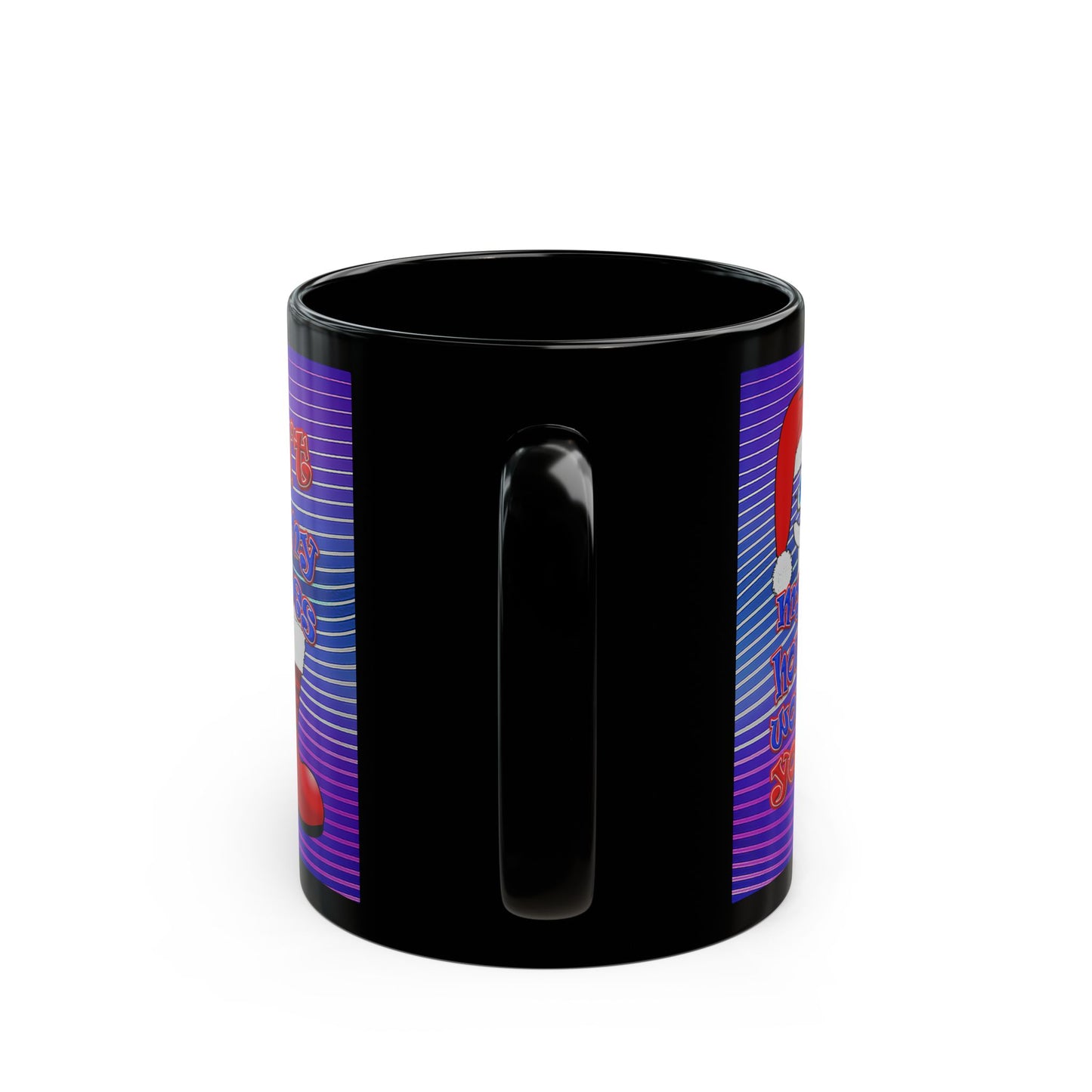 santa's shoes - Black Mug (purple wave)