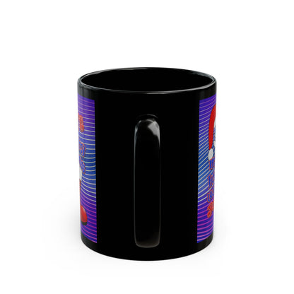 santa's shoes - Black Mug (purple wave)