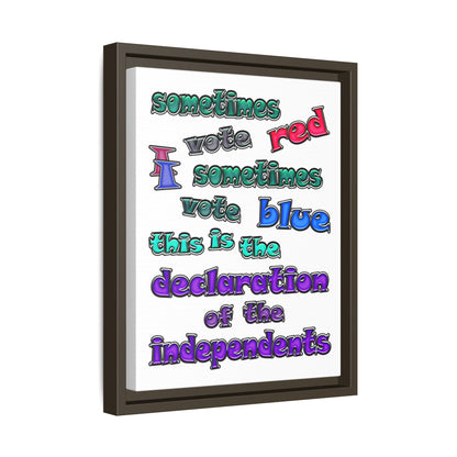 declaration of the independents - framed canvas art (white)