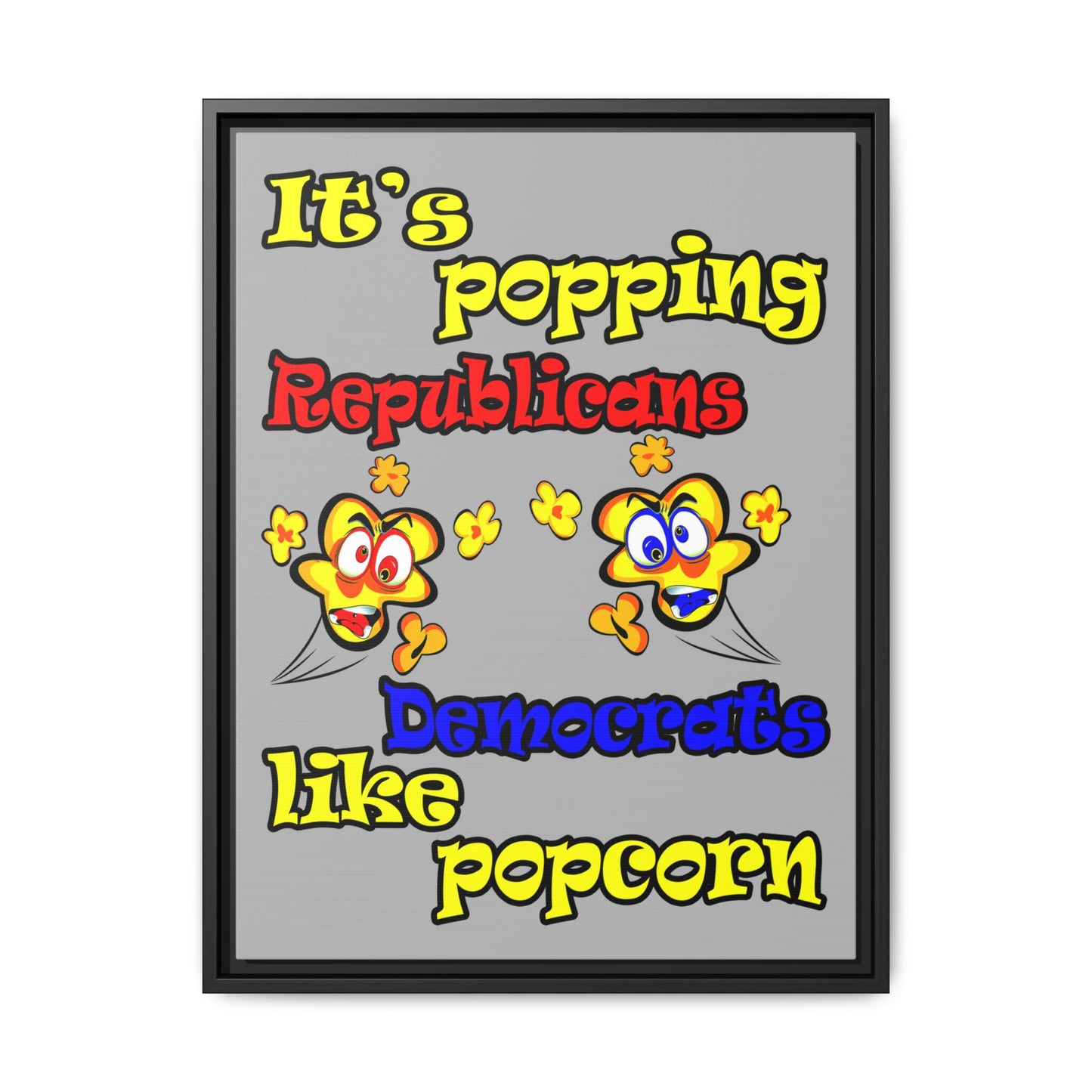 popping like popcorn - framed canvas art (light grey)