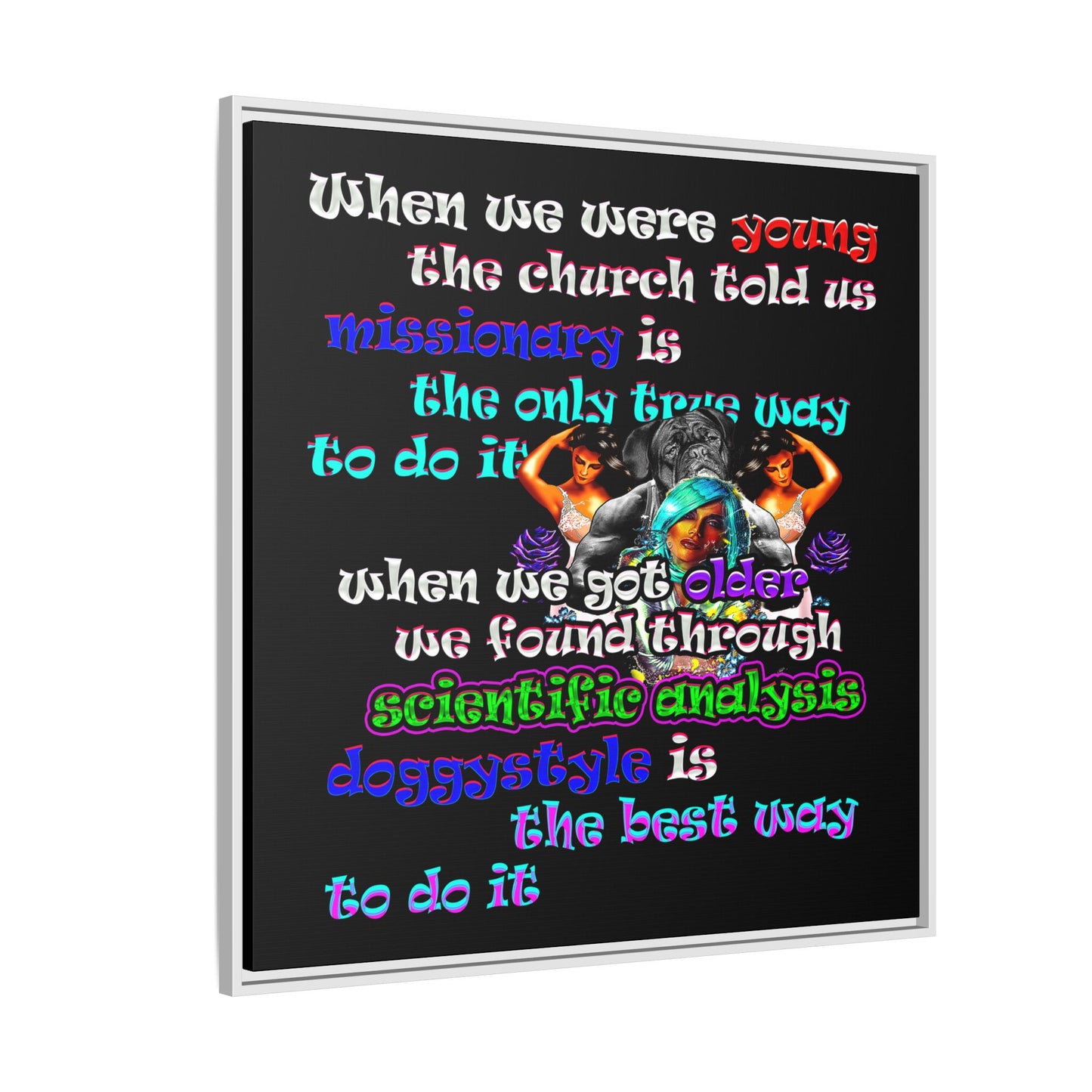 doggystyle - framed canvas art (black)