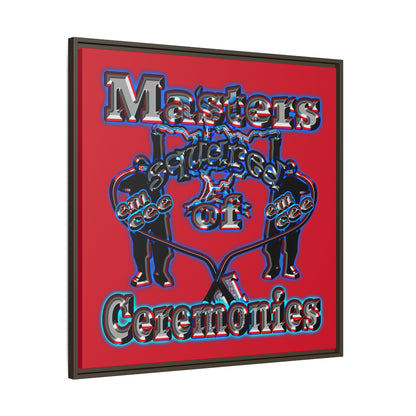 em cee squared - framed canvas art (dark red)