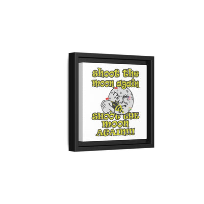 shoot the moon again - framed canvas art (white)
