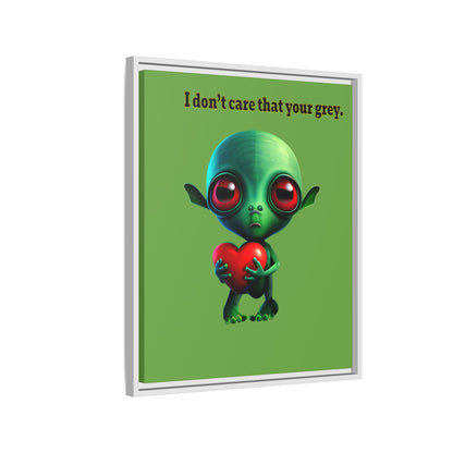 I don't care that your grey - framed canvas art (green)
