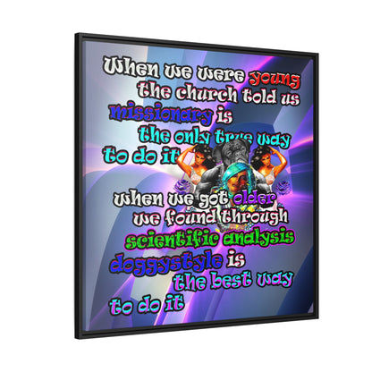 doggystyle - framed canvas art (grey-pink wave)