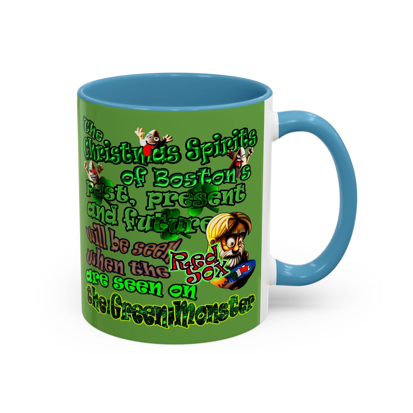 christmas spirits of boston - Accent Mug (green)