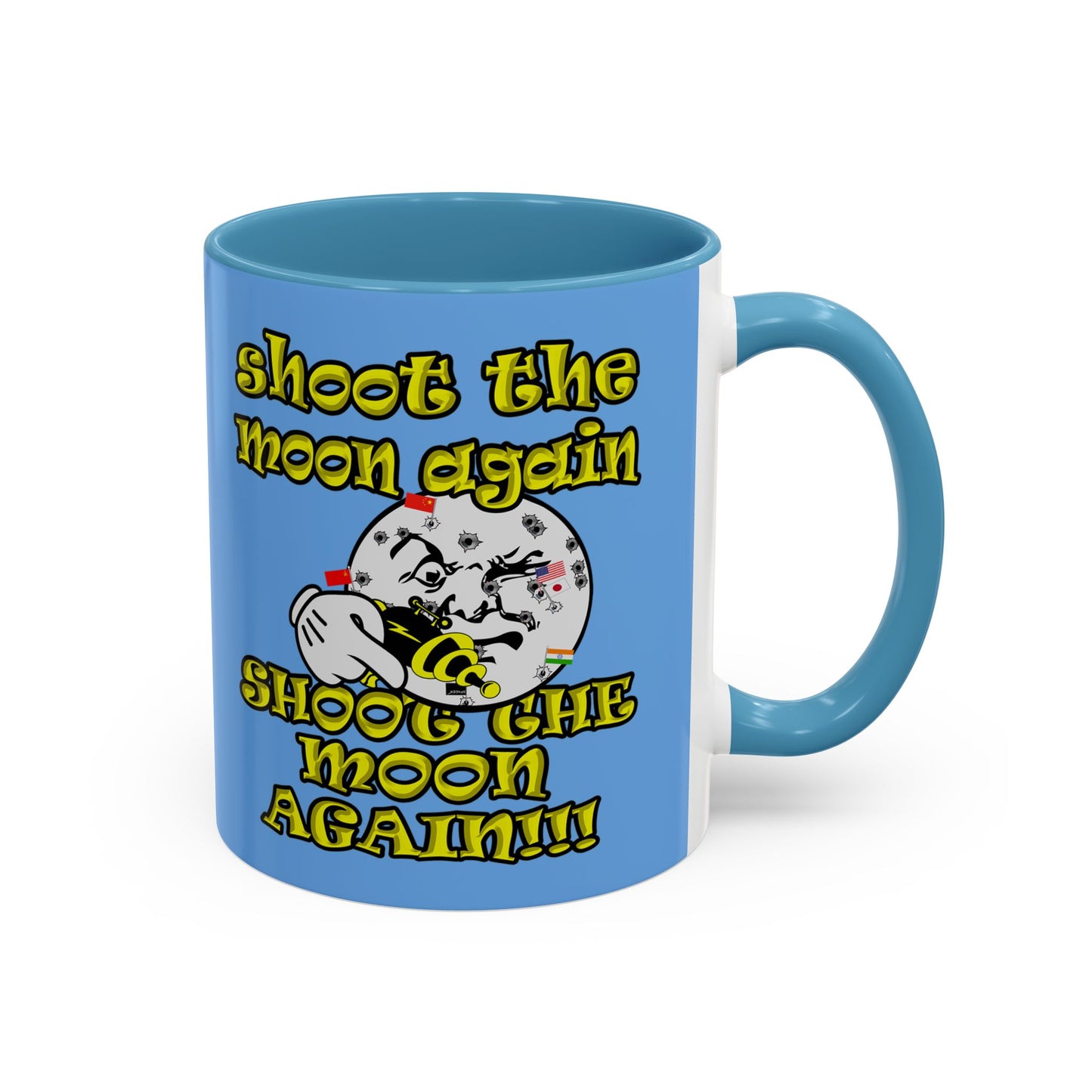 shoot the moon again - Accent Mug (light blue)