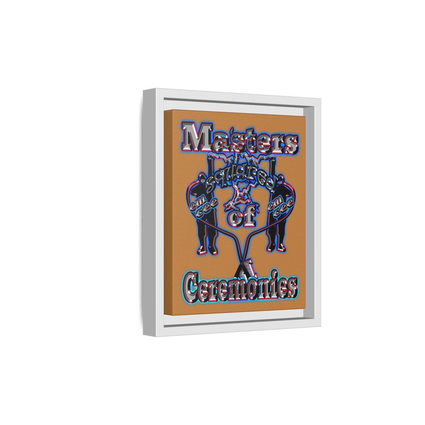 em cee squared - framed canvas art (light brown)