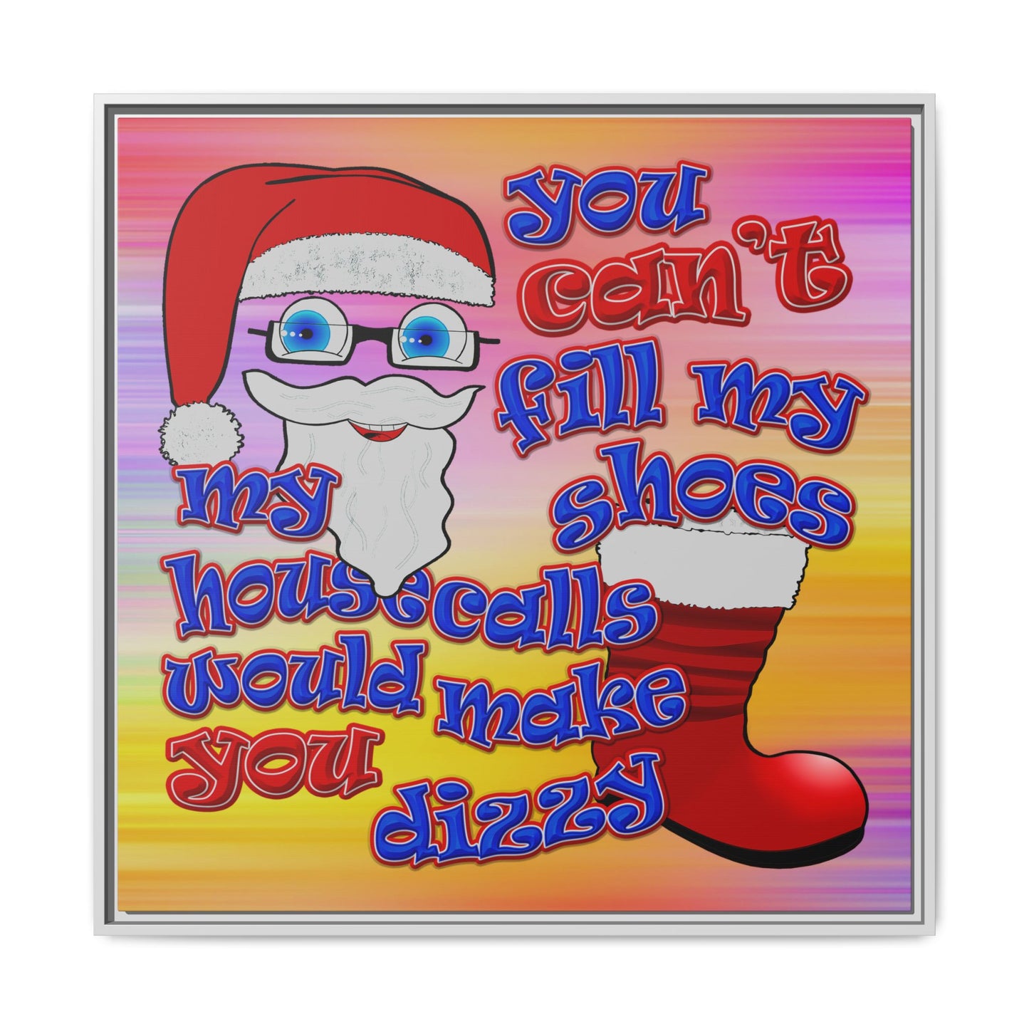 santa's shoes - framed canvas art (color blur)