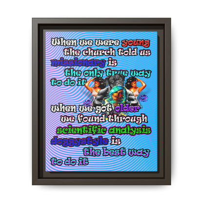 doggystyle - framed canvas art (light blue-purple wave)