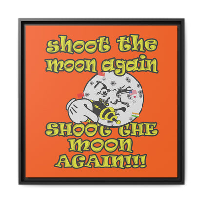 shoot the moon again - framed canvas art (orange)