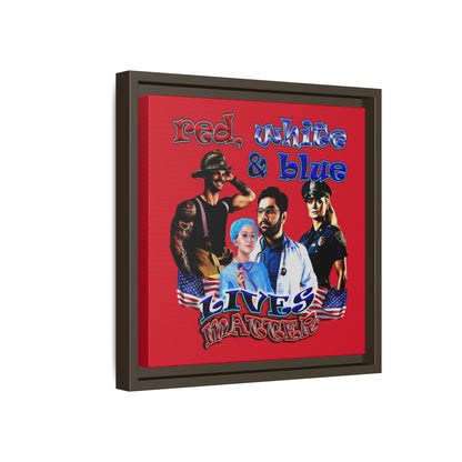 rw&b lives matter - framed canvas art (dark red)