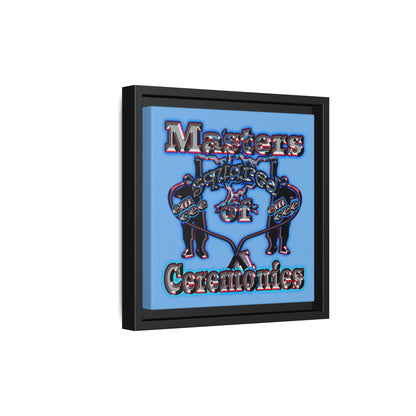 em cee squared - framed canvas art (light blue)