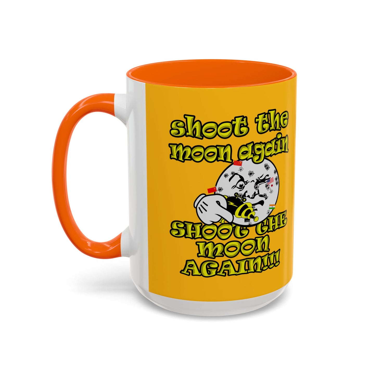 shoot the moon again - Accent Mug (yellow)