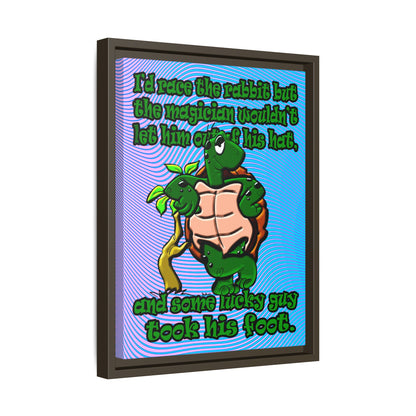 turtle race - framed canvas art (light blue-purple wave)