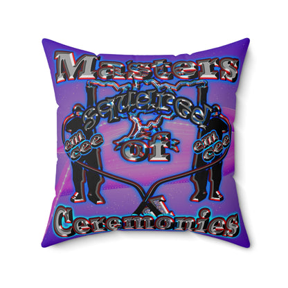 em cee squared - Spun Polyester Square Pillow - (purple-pink wave)