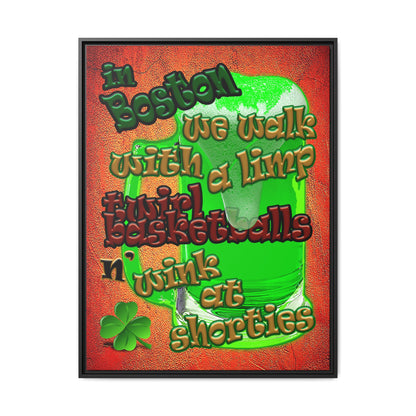 celtics logo - framed canvas art (burnt orange)