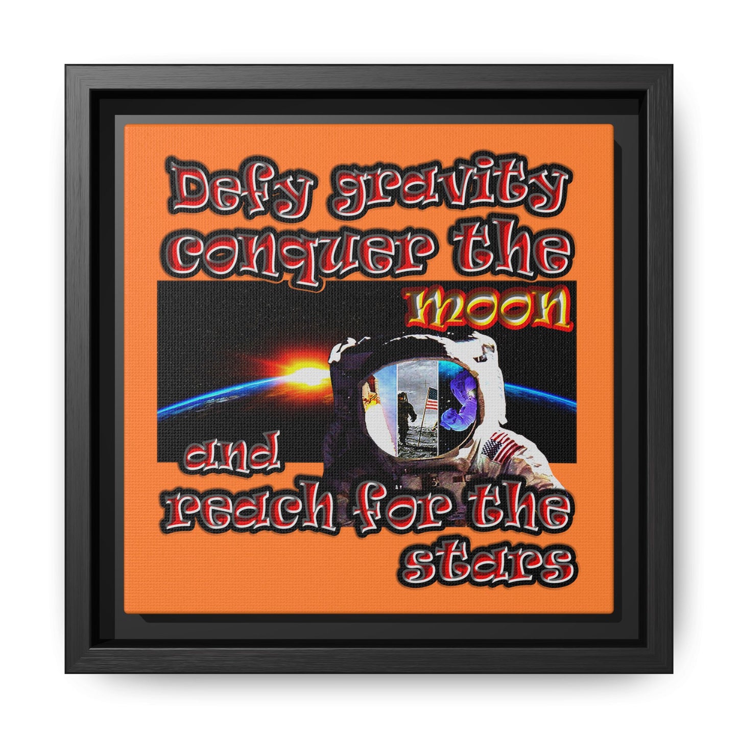 defy conquer reach - framed canvas art (crusta)